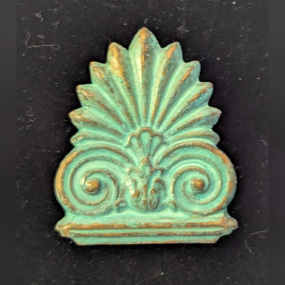 Vintage Aztec Style Turquoise Color Brooch Pin Primitive South American